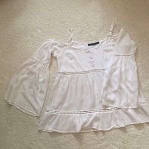 Cream peasant top
